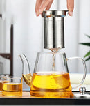 Modern glass tea infuser pot kitchen filtered teapot by Decorbites