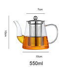 Modern glass tea infuser pot kitchen filtered teapot by Decorbites