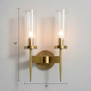 GobekUsa Modern Glass Tube Wall Sconce with Prismatic Design & Brass Finish for Living Room