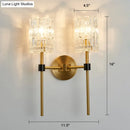 GobekUsa Modern Glass Wall Sconce with Clear Carvings, Gold Finish – Perfect for Living Room