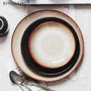 GobekUsa Ceramic Round Plate - Nordic Design for Hotel, Restaurant, and Home Dishes