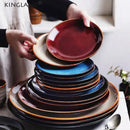 GobekUsa Ceramic Round Plate - Nordic Design for Hotel, Restaurant, and Home Dishes