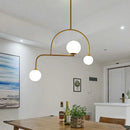 GobekUsa Modern Global Bedroom Chandelier - White/Yellow Frosted Glass, LED Hanging Light Kit - 3 Bulbs