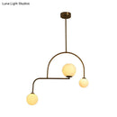 GobekUsa Modern Global Bedroom Chandelier - White/Yellow Frosted Glass, LED Hanging Light Kit - 3 Bulbs