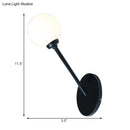 GobekUsa Modern Global Wall Lighting, White Glass 1 Bulb Dining Room Lamp - Black