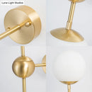 GobekUsa Modern Globe Wall Sconce Light in Brass with White Glass - Bathroom Lighting Fixture