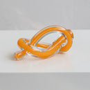 GobekUsa Geometric Glass Sculpture Twine Knot Decor Home Decor Accessory