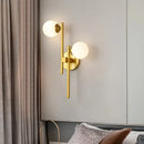 GobekUsa Modern Gold Wall Lamp with Opal Glass Shade - 2-Light Living Room Wall Lighting