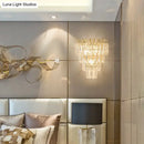 GobekUsa Gold Crystal Wall Sconce with 3 Modern Heads and 4 Tiers for Living Room