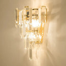 GobekUsa Modern 3-Headed Crystal Wall Sconce with Gold 4-Layer Mount