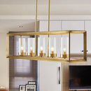 GobekUsa Gold Pendant Island Lights with Clear Glass Shades - Perfect for Dining Rooms