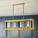 GobekUsa Gold Pendant Island Lights with Clear Glass Shades - Perfect for Dining Rooms