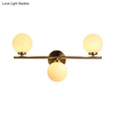 GobekUsa Modern 3-Light Gold Wall Sconce with White Glass and LED Flush Mount