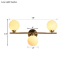 GobekUsa Modern 3-Light Gold Wall Sconce with White Glass and LED Flush Mount