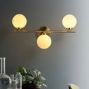 GobekUsa Modern 3-Light Gold Wall Sconce with White Glass and LED Flush Mount