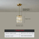 GobekUsa Crystal Copper LED Chandelier Pendant Light Modern Luxury Ceiling Lamp