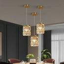 GobekUsa Crystal Copper LED Chandelier Pendant Light Modern Luxury Ceiling Lamp