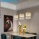 GobekUsa Crystal Copper LED Chandelier Pendant Light Modern Luxury Ceiling Lamp