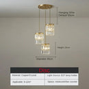 GobekUsa Crystal Copper LED Chandelier Pendant Light Modern Luxury Ceiling Lamp