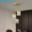 GobekUsa Crystal Copper LED Chandelier Pendant Light Modern Luxury Ceiling Lamp