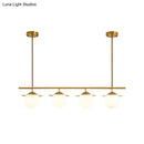 GobekUsa Gold Opal Glass Round Island Pendant Light with 4 Bulbs