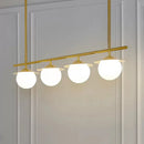 GobekUsa Gold Opal Glass Round Island Pendant Light with 4 Bulbs