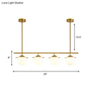 GobekUsa Gold Opal Glass Round Island Pendant Light with 4 Bulbs