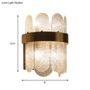GobekUsa Modern Golden Wall Lamp with 4 Heads, Oval Clear Hammered Glass – Bedroom Wall Lighting Sconce