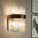 GobekUsa Modern Golden Wall Lamp with 4 Heads, Oval Clear Hammered Glass – Bedroom Wall Lighting Sconce