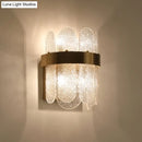 GobekUsa Modern Golden Wall Lamp with 4 Heads, Oval Clear Hammered Glass – Bedroom Wall Lighting Sconce