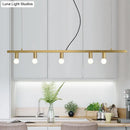 GobekUsa Modern Gold Restaurant Chandelier with 5 Lights - Open Bulbs Ceiling Fixture