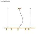 GobekUsa Modern Gold Restaurant Chandelier with 5 Lights - Open Bulbs Ceiling Fixture