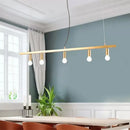 GobekUsa Modern Gold Restaurant Chandelier with 5 Lights - Open Bulbs Ceiling Fixture