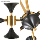 GobekUsa Modern Gold Metal Chandelier with 8 Globe Shades - Restaurant Island Lighting