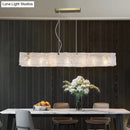 GobekUsa Modern 9-Light Island Pendant in Gold with Transparent Crackle Glass