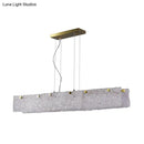 GobekUsa Modern 9-Light Island Pendant in Gold with Transparent Crackle Glass
