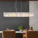 GobekUsa Modern 9-Light Island Pendant in Gold with Transparent Crackle Glass