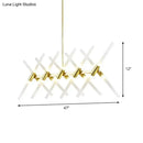 GobekUsa Contemporary Tubular Acrylic Island Light: 20-Head Gold Pendant with Extendable Rod