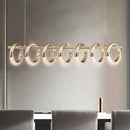 GobekUsa Gold Acrylic LED Pendant Lights for Dining Room Kitchen Bar Chandelier