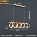 GobekUsa Gold Acrylic LED Pendant Lights for Dining Room Kitchen Bar Chandelier
