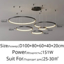 GobekUsa Acrylic LED Ring Pendant Light Modern Minimalist Art Decor Chandelier