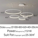 GobekUsa Acrylic LED Ring Pendant Light Modern Minimalist Art Decor Chandelier