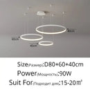GobekUsa Acrylic LED Ring Pendant Light Modern Minimalist Art Decor Chandelier
