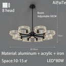 GobekUsa Acrylic Lustre Chandelier for Living Room, Bedroom, Kitchen - Hanging Ceiling Lamps