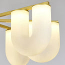 GobekUsa LED U-shaped Acrylic Pendant Lights in Gold Metal for Parlor, Dining Room, Kitchen