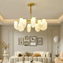 GobekUsa LED U-shaped Acrylic Pendant Lights in Gold Metal for Parlor, Dining Room, Kitchen
