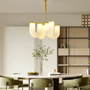 GobekUsa LED U-shaped Acrylic Pendant Lights in Gold Metal for Parlor, Dining Room, Kitchen
