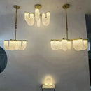 GobekUsa LED U-shaped Acrylic Pendant Lights in Gold Metal for Parlor, Dining Room, Kitchen