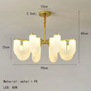 GobekUsa LED U-shaped Acrylic Pendant Lights in Gold Metal for Parlor, Dining Room, Kitchen
