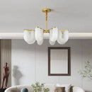 GobekUsa LED U-shaped Acrylic Pendant Lights in Gold Metal for Parlor, Dining Room, Kitchen